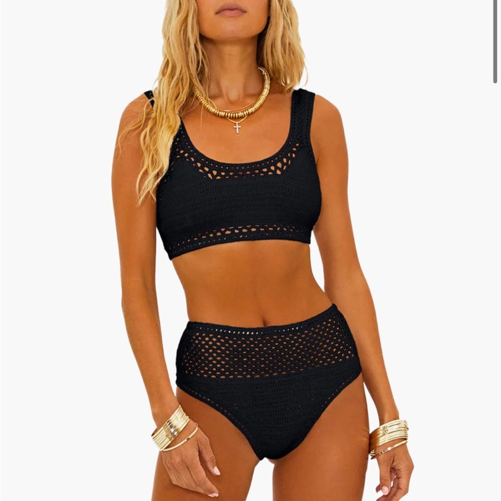 Beach Riot Black Crochet Bikini